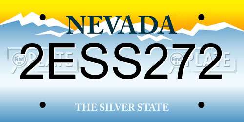 2ESS272 Nevada License Plate