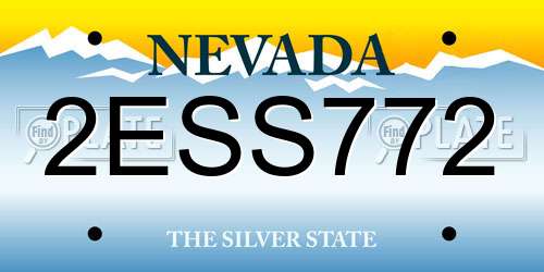2ESS772 Nevada License Plate