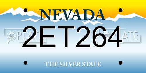 2ET264 Nevada License Plate