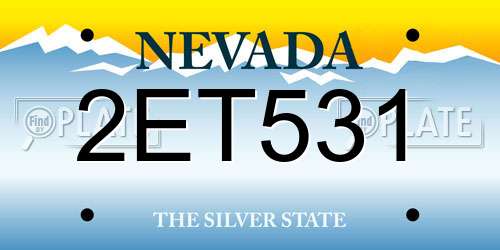 2ET531 Nevada License Plate