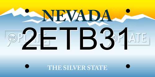 2ETB31 Nevada License Plate