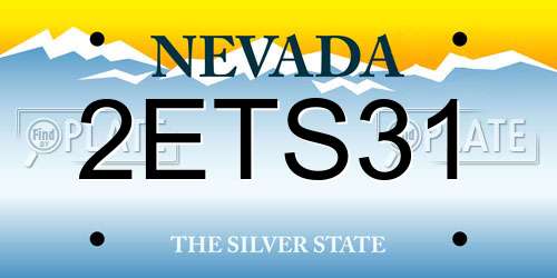 2ETS31 Nevada License Plate