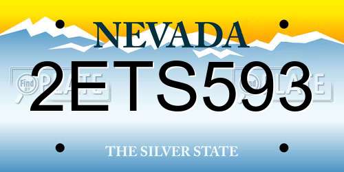 2ETS593 Nevada License Plate