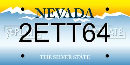 2ETT64 Nevada License Plate