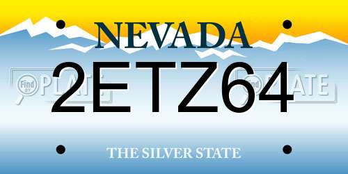 2ETZ64 Nevada License Plate