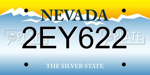 2EY622 Nevada License Plate