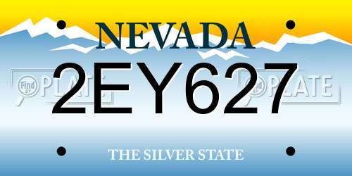 2EY627 Nevada License Plate