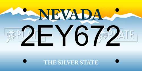 2EY672 Nevada License Plate