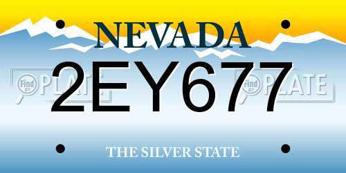 2EY677 Nevada License Plate