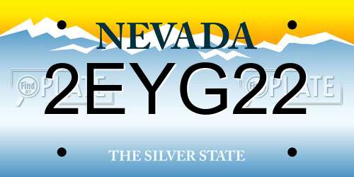 2EYG22 Nevada License Plate