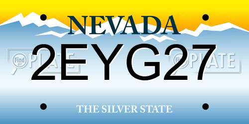 2EYG27 Nevada License Plate