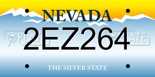 2EZ264 Nevada License Plate