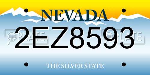 2EZ8593 Nevada License Plate