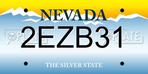 2EZB31 Nevada License Plate