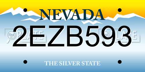 2EZB593 Nevada License Plate