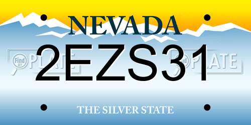 2EZS31 Nevada License Plate