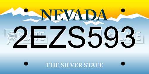 2EZS593 Nevada License Plate