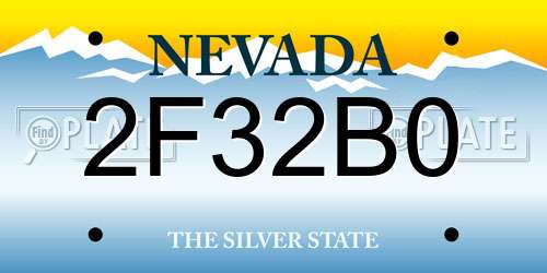 2F32B0 Nevada License Plate