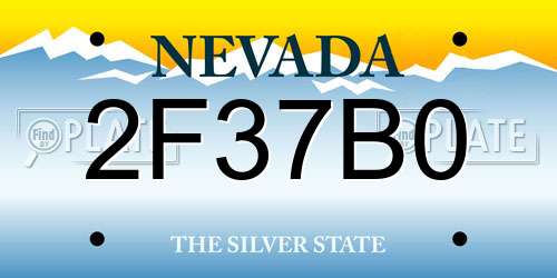 2F37B0 Nevada License Plate