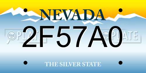 2F57A0 Nevada License Plate