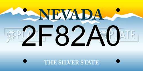 2F82A0 Nevada License Plate