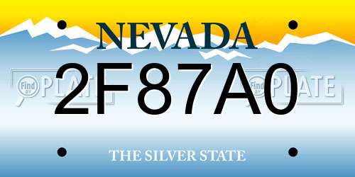 2F87A0 Nevada License Plate
