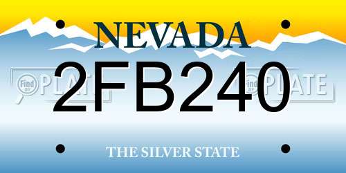 2FB240 Nevada License Plate