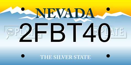 2FBT40 Nevada License Plate