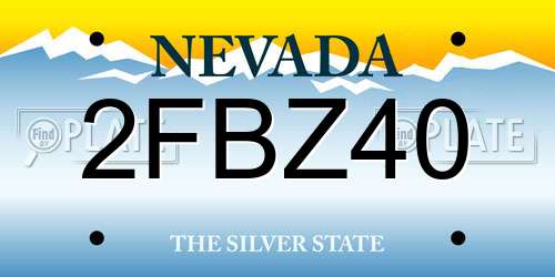 2FBZ40 Nevada License Plate