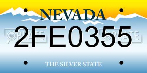 2FE0355 Nevada License Plate