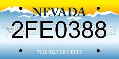 2FE0388 Nevada License Plate
