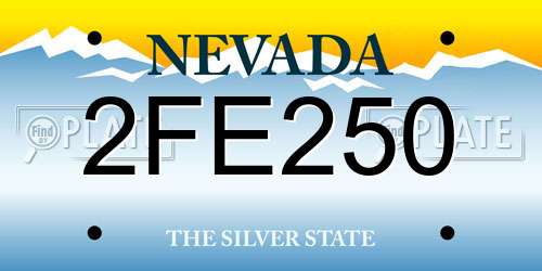 2FE250 Nevada License Plate