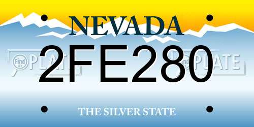 2FE280 Nevada License Plate