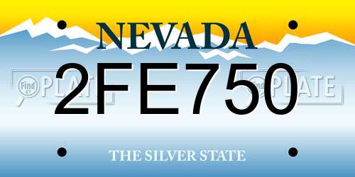 2FE750 Nevada License Plate