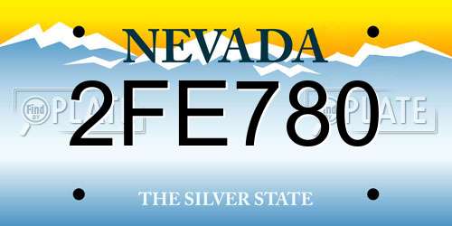 2FE780 Nevada License Plate
