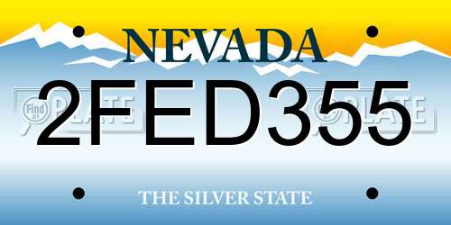 2FED355 Nevada License Plate