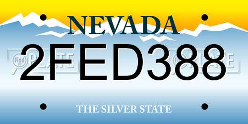 2FED388 Nevada License Plate