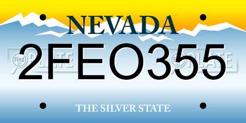 2FEO355 Nevada License Plate