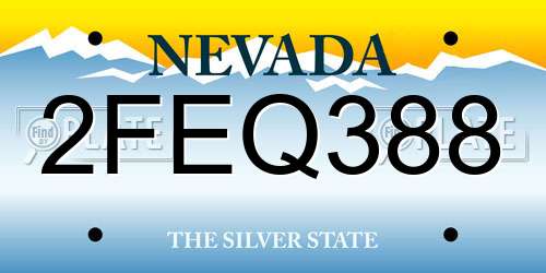 2FEQ388 Nevada License Plate