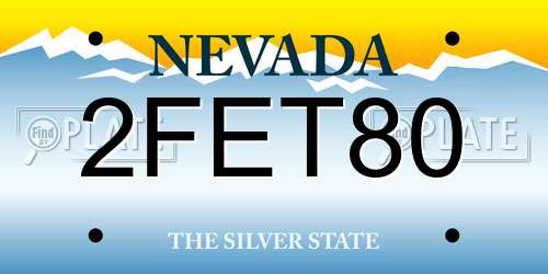 2FET80 Nevada License Plate