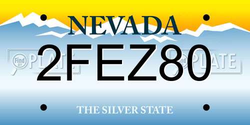 2FEZ80 Nevada License Plate