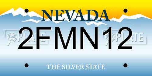 2FMN12 Nevada License Plate