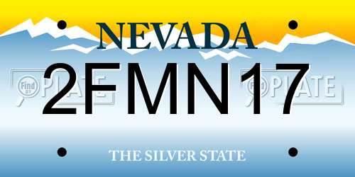 2FMN17 Nevada License Plate