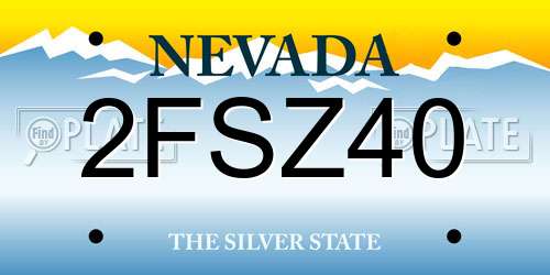 2FSZ40 Nevada License Plate