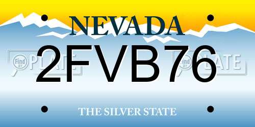 2FVB76 Nevada License Plate