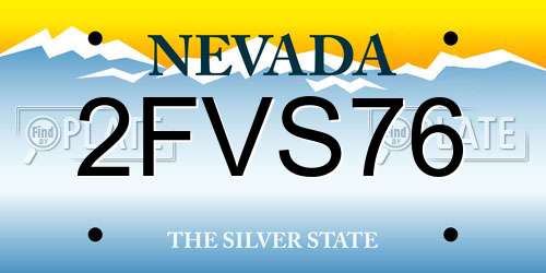 2FVS76 Nevada License Plate
