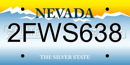2FWS638 Nevada License Plate