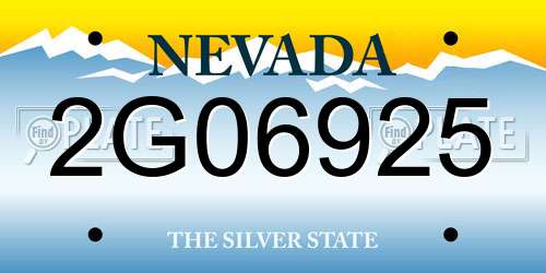 2G06925 Nevada License Plate