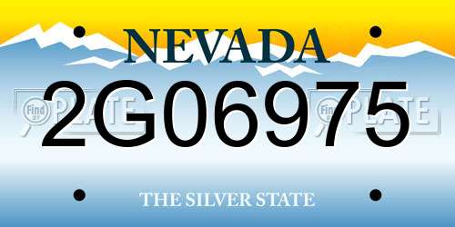 2G06975 Nevada License Plate