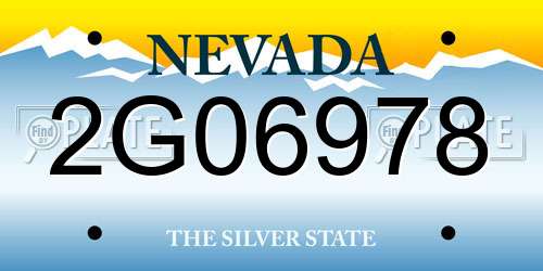 2G06978 Nevada License Plate